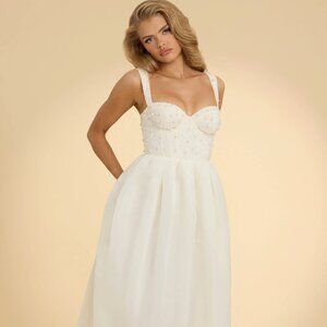 Pearl Bustier Maxi Dress